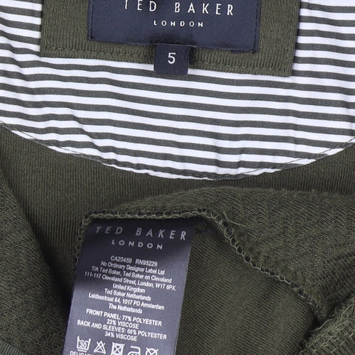 Ted Baker Men's Green 1/4 Zip High Neck Sweatshirt Size L