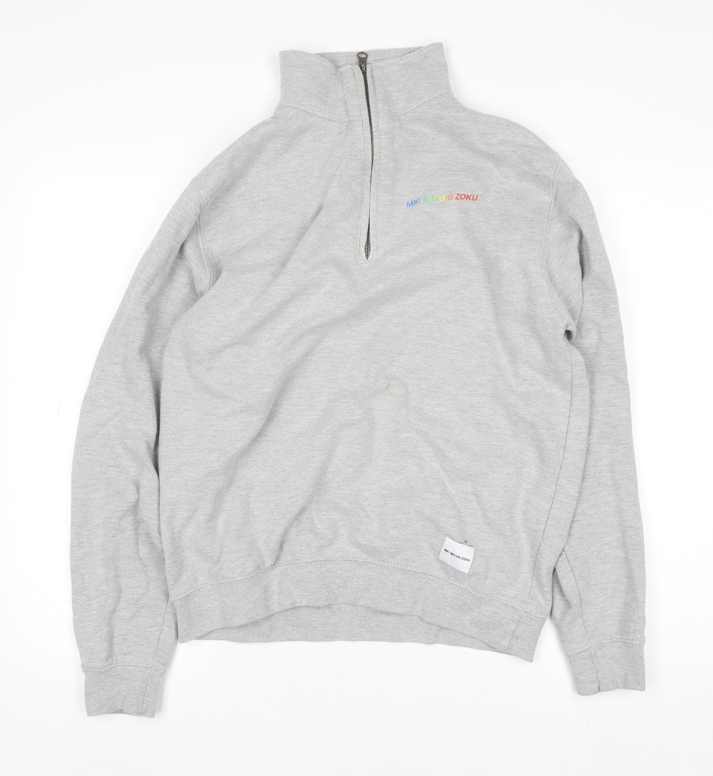 MKI Miyuki Zoku Men's Grey 1/4 Zip Sweatshirt Size M