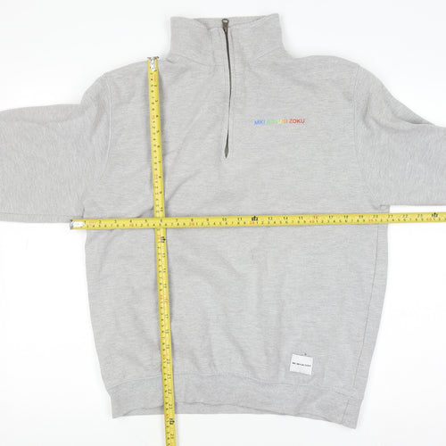 MKI Miyuki Zoku Men's Grey 1/4 Zip Sweatshirt Size M