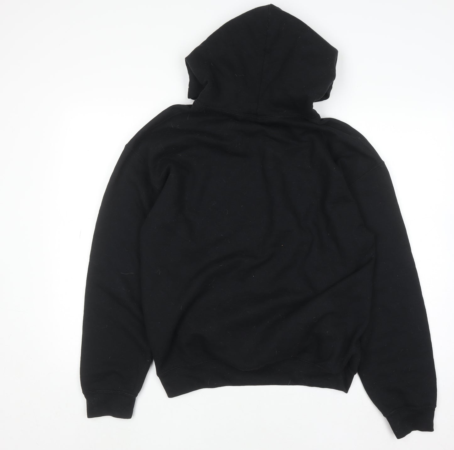 JLingz Men's Black Pullover Hoodie M Regular Fit Graphic Logo Fleece