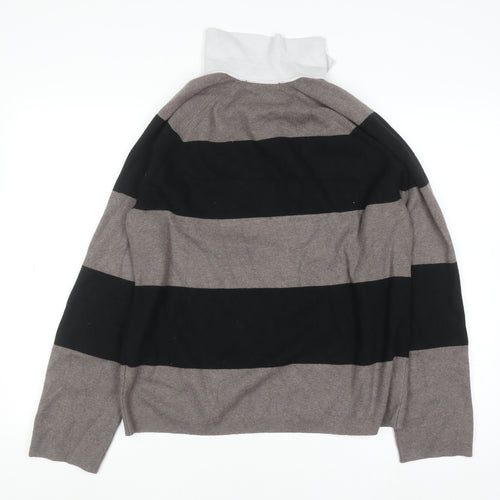 Marks and Spencer Womens Grey Black Striped Pullover Sweatshirt M