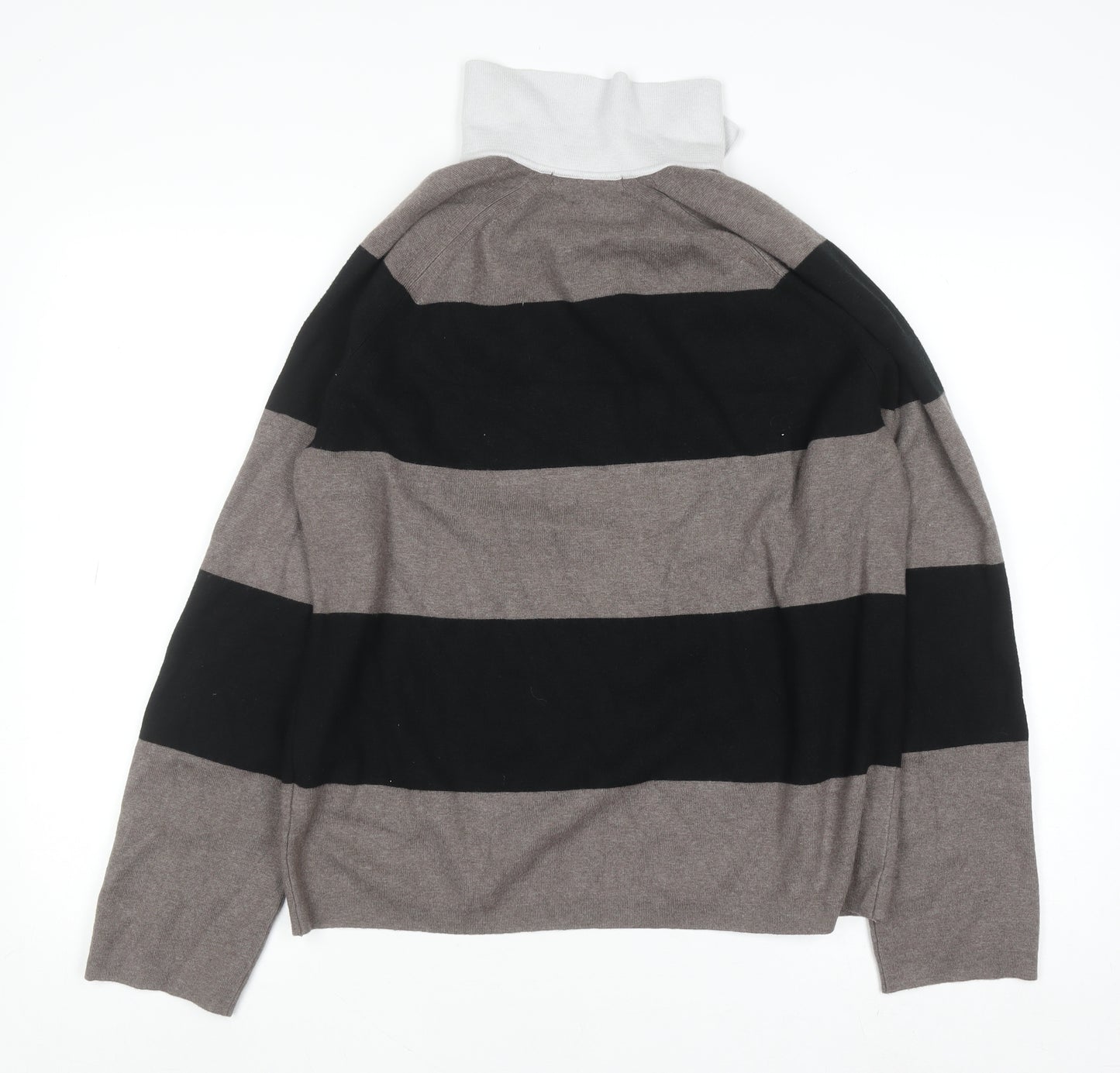 Marks and Spencer Womens Grey Black Striped Pullover Sweatshirt M