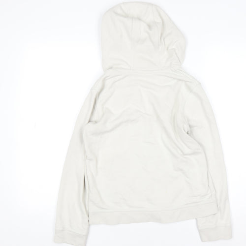 Nike Womens Beige Full Zip Hoodie Cotton Blend M