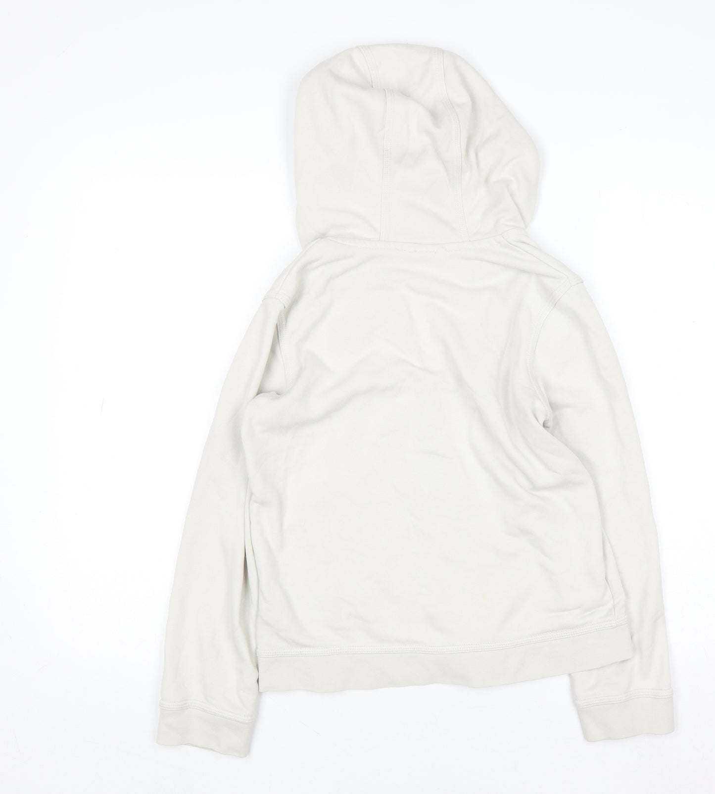 Nike Womens Beige Full Zip Hoodie Cotton Blend M