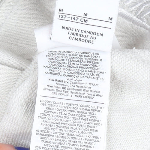 Nike Womens Beige Full Zip Hoodie Cotton Blend M