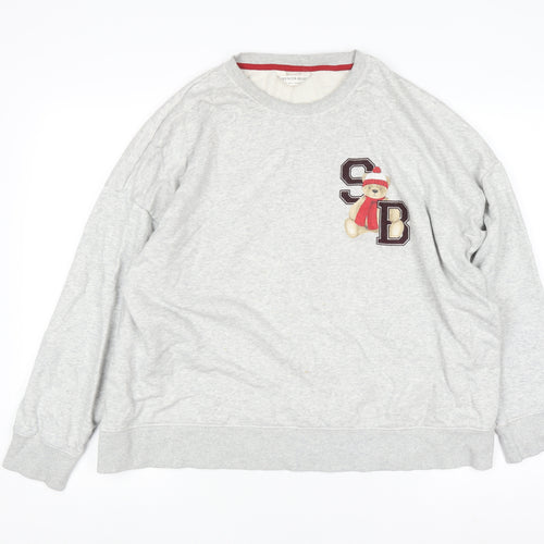 Marks and Spencer Womens Grey Spencer Bear Jumper Size 16 Pullover Sweatshirt