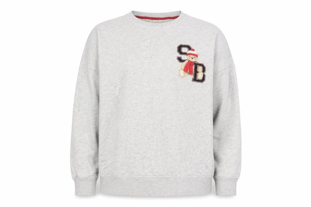 Front view of Marks & Spencer women’s grey spencer bear jumper, size UK 16, pullover sweatshirt