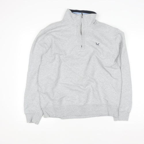 Crew Clothing Men’s Grey 1/2 Zip Sweatshirt L Regular Fit Cotton Blend
