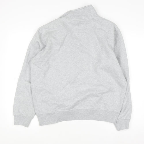 Crew Clothing Men’s Grey 1/2 Zip Sweatshirt L Regular Fit Cotton Blend