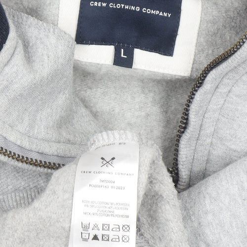 Crew Clothing Men’s Grey 1/2 Zip Sweatshirt L Regular Fit Cotton Blend