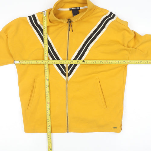 Scotch & Soda Men's Yellow Bomber Jacket S Retro Zip Cotton Blend