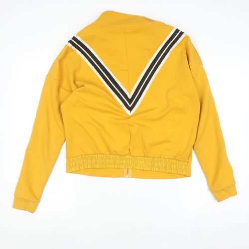 Scotch & Soda Men's Yellow Bomber Jacket S Retro Zip Cotton Blend