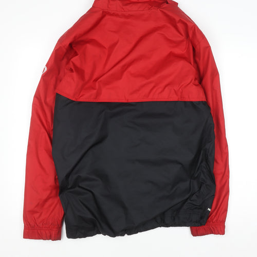 Nike Mens Red Black Full Zip Hooded Sweatshirt Size M Sports Football Jacket