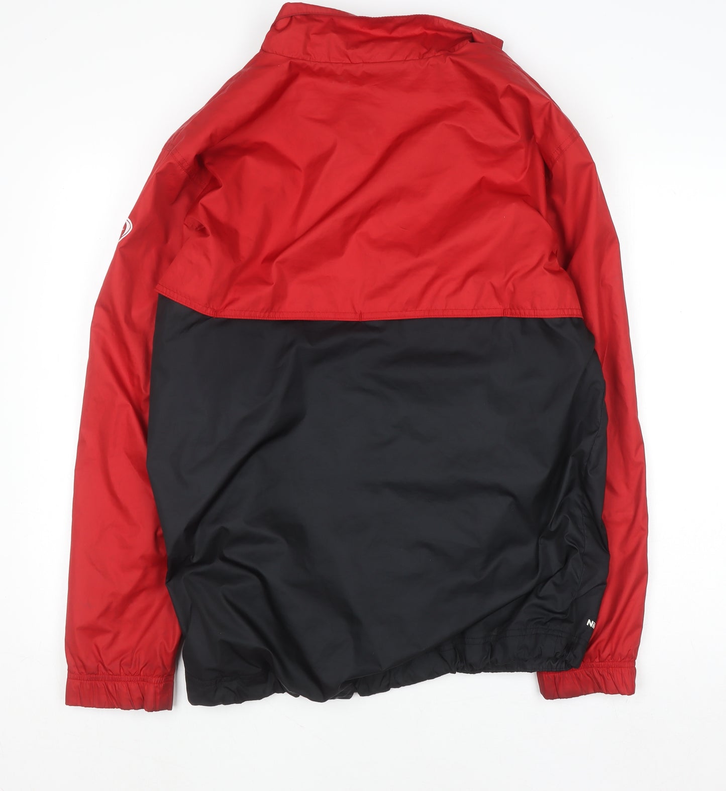Nike Mens Red Black Full Zip Hooded Sweatshirt Size M Sports Football Jacket