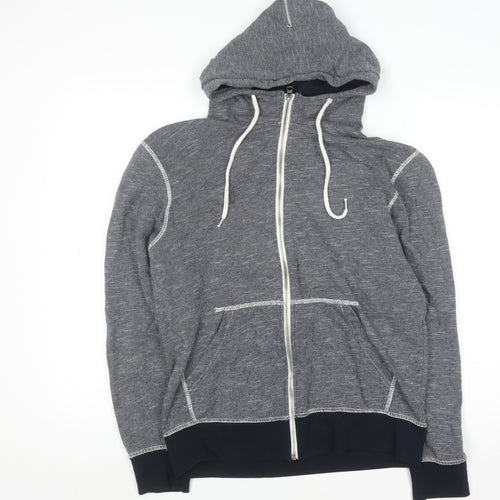 H&M L.O.G.G. Women Grey Full Zip Hoodie Size 12 Cotton Blend
