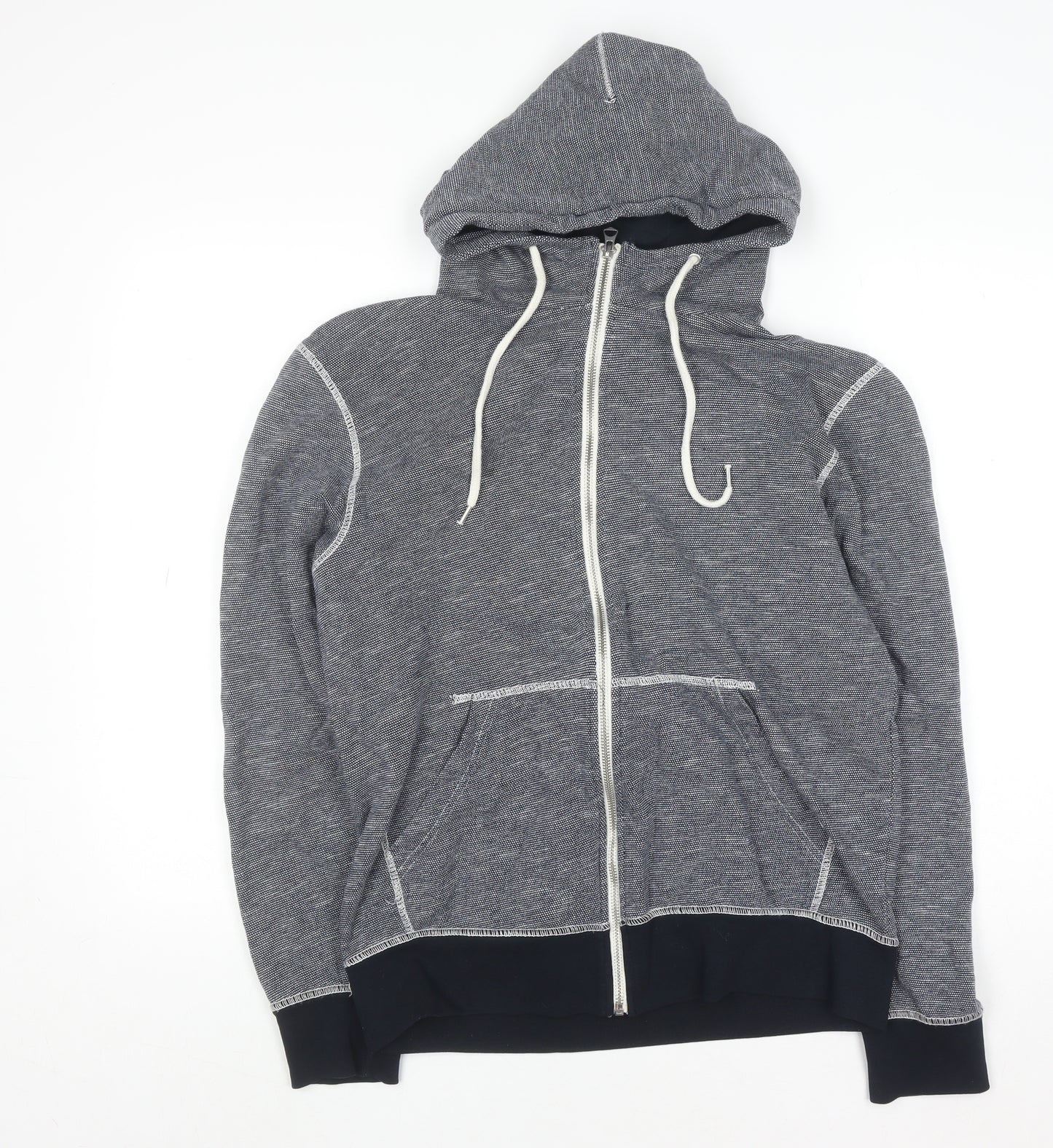 H&M L.O.G.G. Women Grey Full Zip Hoodie Size 12 Cotton Blend