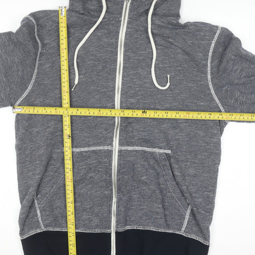 H&M L.O.G.G. Women Grey Full Zip Hoodie Size 12 Cotton Blend