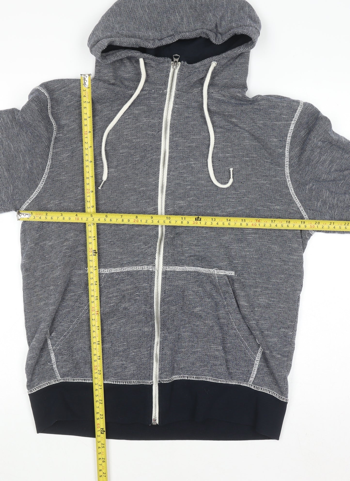 H&M L.O.G.G. Women Grey Full Zip Hoodie Size 12 Cotton Blend