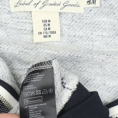 H&M L.O.G.G. Women Grey Full Zip Hoodie Size 12 Cotton Blend