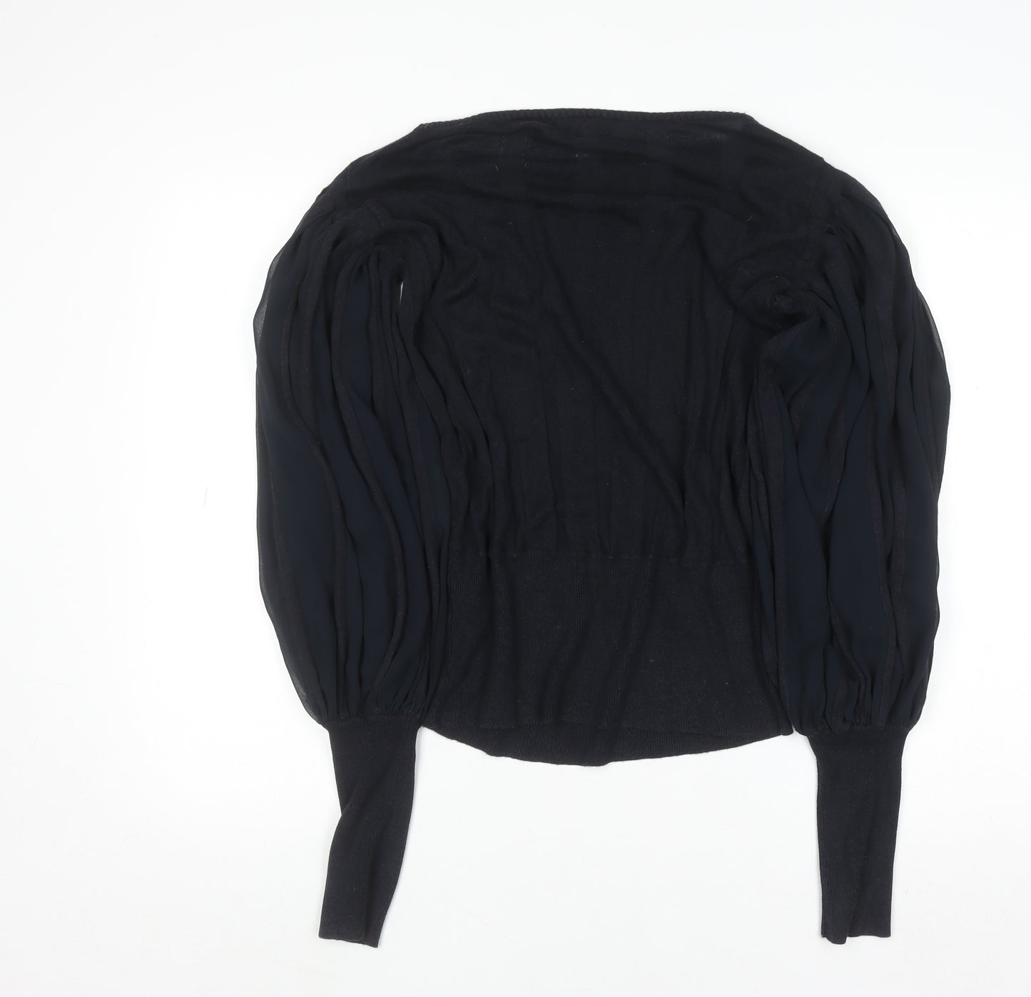 Full Circle Womens Black Puff Sleeve Tunic Blouse Size 14