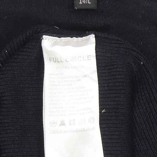 Full Circle Womens Black Puff Sleeve Tunic Blouse Size 14