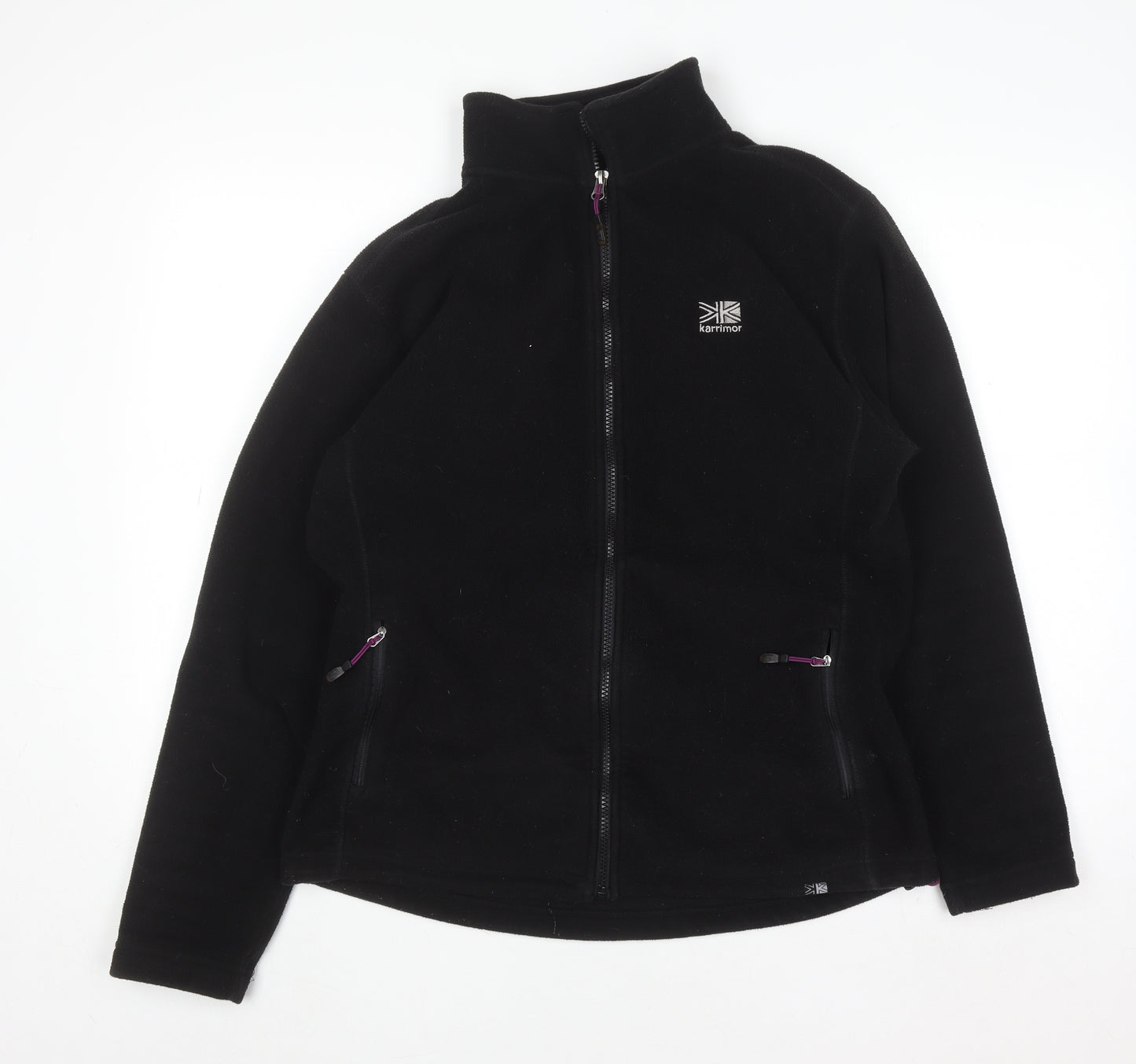 Karrimor Womens Black Fleece Full Zip Hoodie UK 14 Polyester Outdoor Jacket