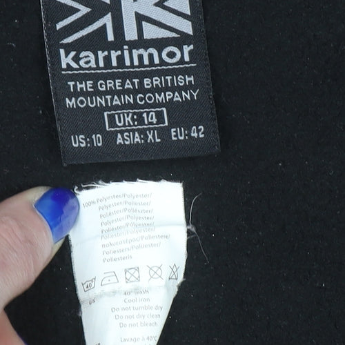 Karrimor Womens Black Fleece Full Zip Hoodie UK 14 Polyester Outdoor Jacket