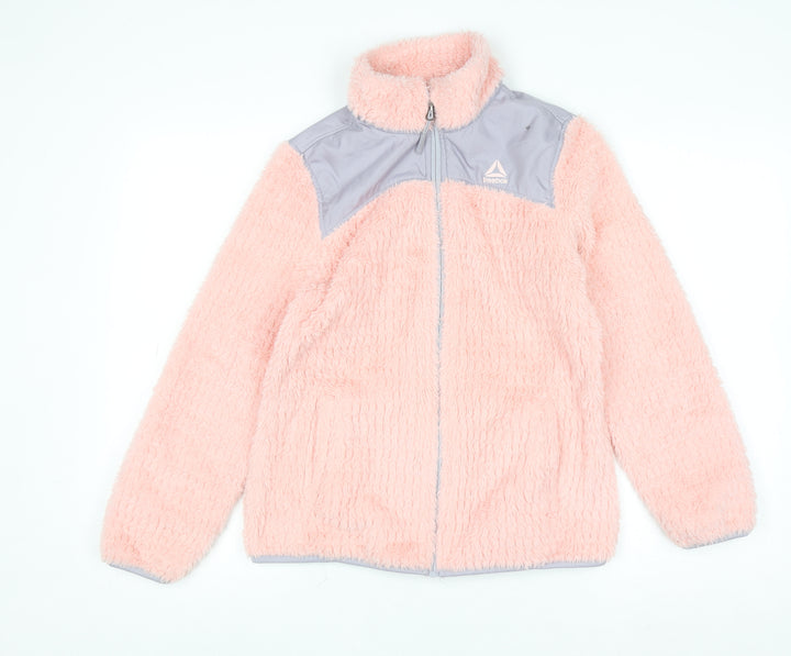 Reebok Girls Pink Fleece Full Zip Sweatshirt Size 16 Years