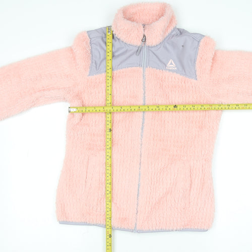 Reebok Girls Pink Fleece Full Zip Sweatshirt Size 16 Years