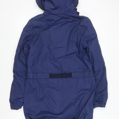 Adidas Men's Blue Hooded Parka Jacket Size 36 Lined Cotton Blend