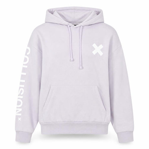 Collusion Women’s Lilac Pullover Hoodie L Cotton Blend Logo Print