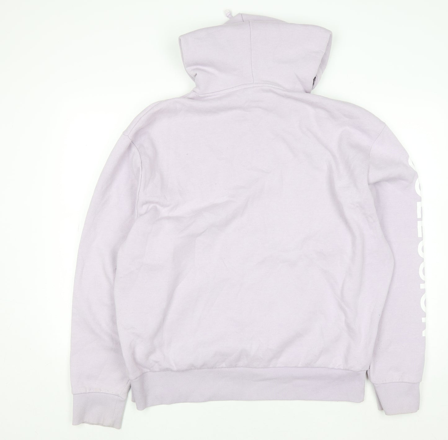 Collusion Women’s Lilac Pullover Hoodie L Cotton Blend Logo Print
