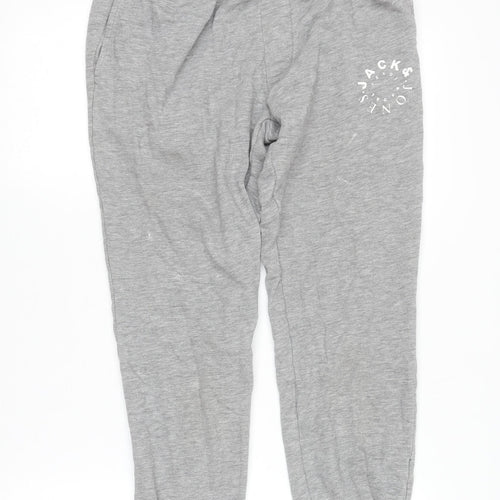 Jack & Jones Mens Grey Fleece Sweatpants Small Regular Fit Tracksuit Bottoms