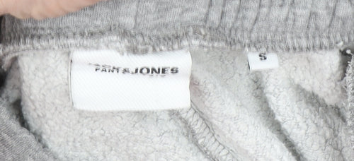 Jack & Jones Mens Grey Fleece Sweatpants Small Regular Fit Tracksuit Bottoms