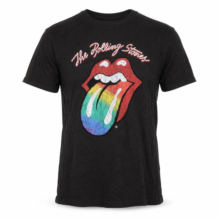 Pull&Bear Men's Black Rolling Stones Band Graphic Cotton T-Shirt S