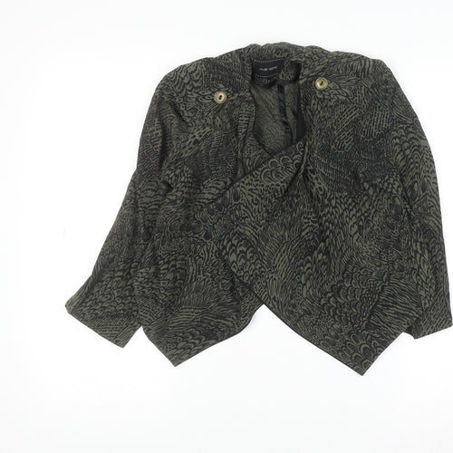 River Island Women’s Green Animal Print Wrap Blouse Size 6