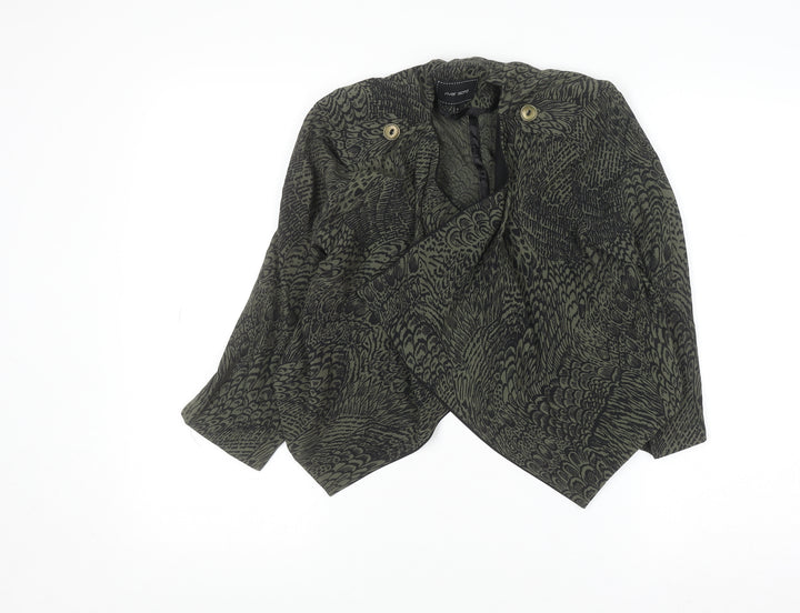 River Island Women’s Green Animal Print Wrap Blouse Size 6