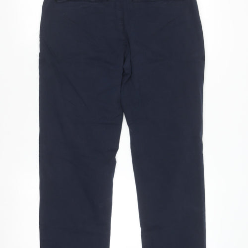 Zara Men's Navy Chino Trousers Size 30 Regular Cotton Blend