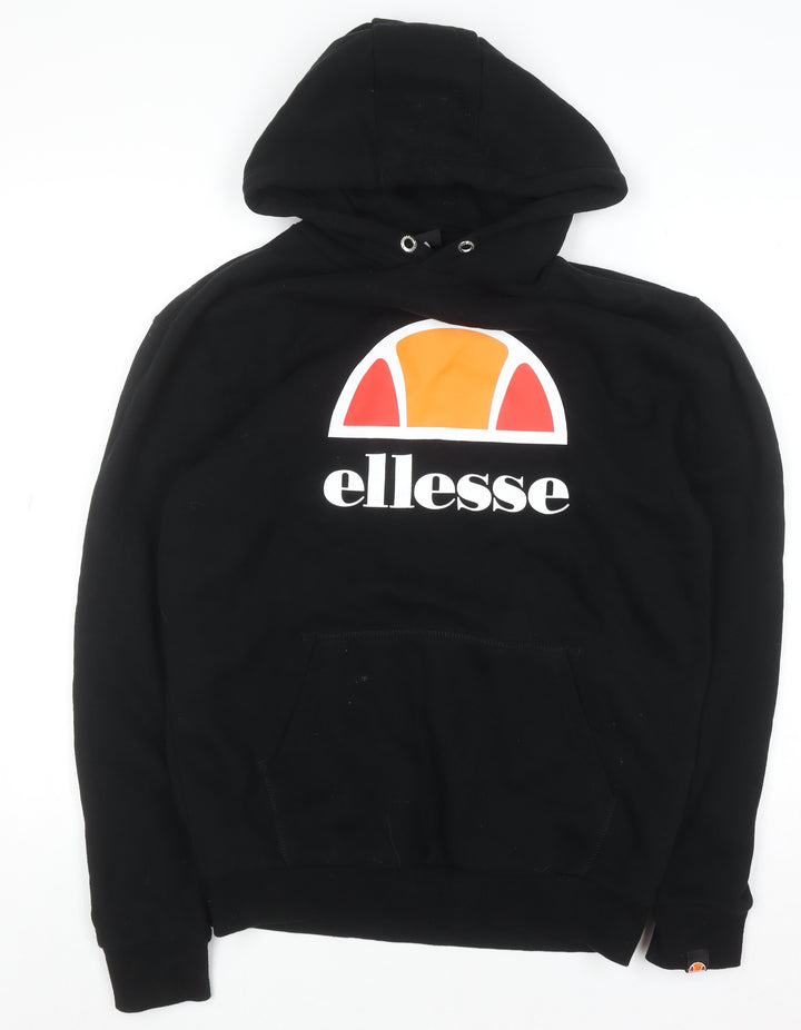 Ellesse Men’s Black Pullover Hoodie S Logo Fleece Sweatshirt