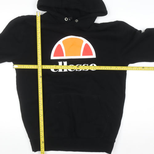 Ellesse Men’s Black Pullover Hoodie S Logo Fleece Sweatshirt