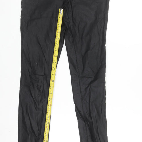 Vila Women’s Black Coated Jegging Trousers Size M Slim Fit