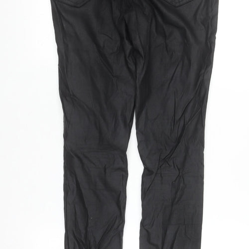 Vila Women’s Black Coated Jegging Trousers Size M Slim Fit
