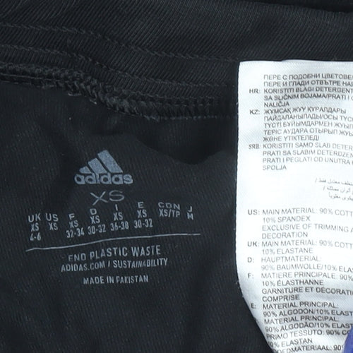 Adidas Womens Black XS Leggings Jogger Style Cotton Blend