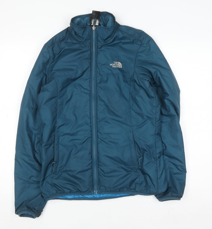 The North Face Women's Blue Mid-Length Insulated Puffer Jacket Size S
