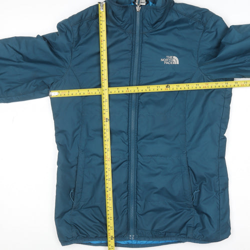 The North Face Women's Blue Mid-Length Insulated Puffer Jacket Size S
