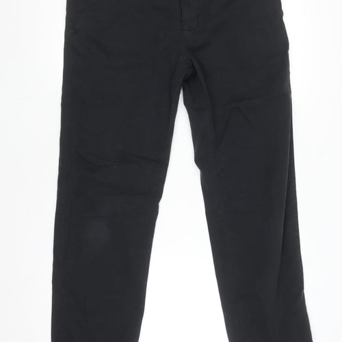 Zara Men Black Chino Trousers Size 30 Slim Fit Cotton Blend