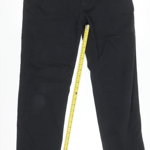 Zara Men Black Chino Trousers Size 30 Slim Fit Cotton Blend