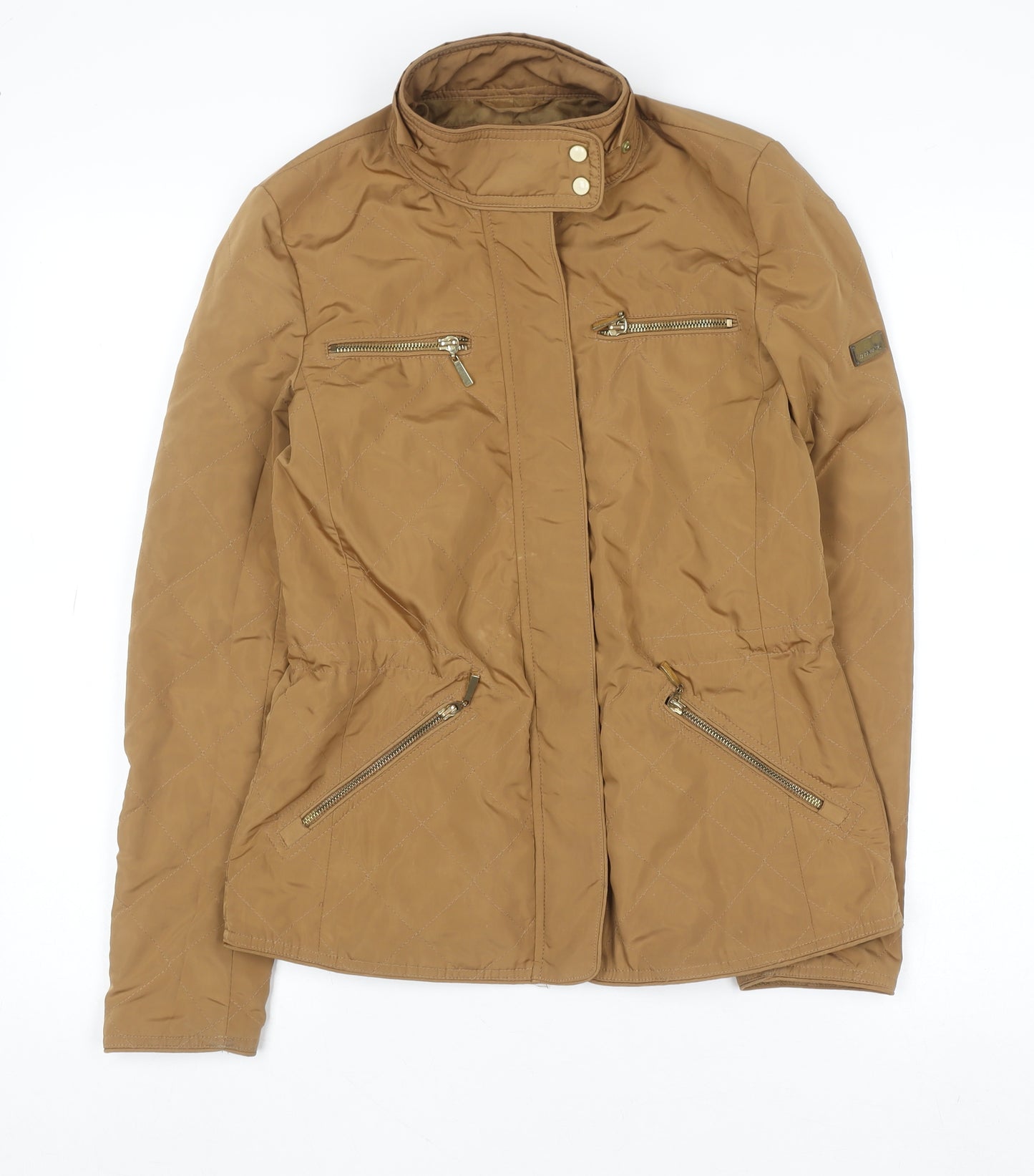 Zara Women Brown Quilted Mid-Length Jacket Size 8