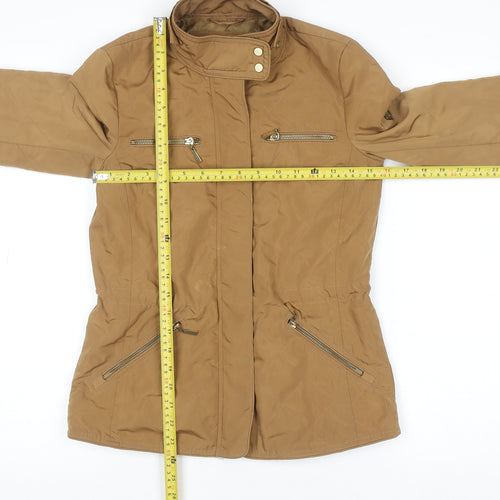 Zara Women Brown Quilted Mid-Length Jacket Size 8
