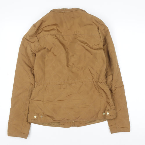 Zara Women Brown Quilted Mid-Length Jacket Size 8